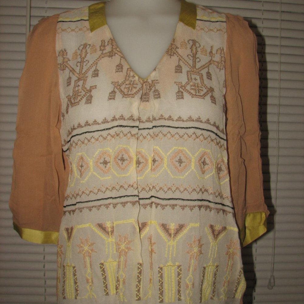 CONDITIONS APPLY ANTHROPOLOGIE NEW WITH TAGS SIZE XS SHEER BOHO BLOUSE
